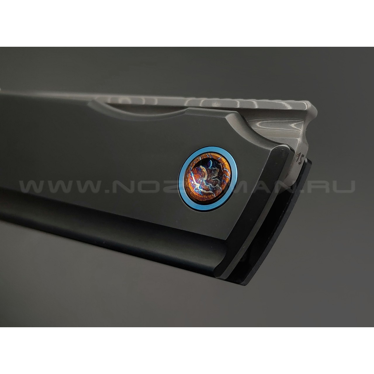 TuoTown складной нож Common сталь Damascus, рукоять Titanium TC4 Graphite