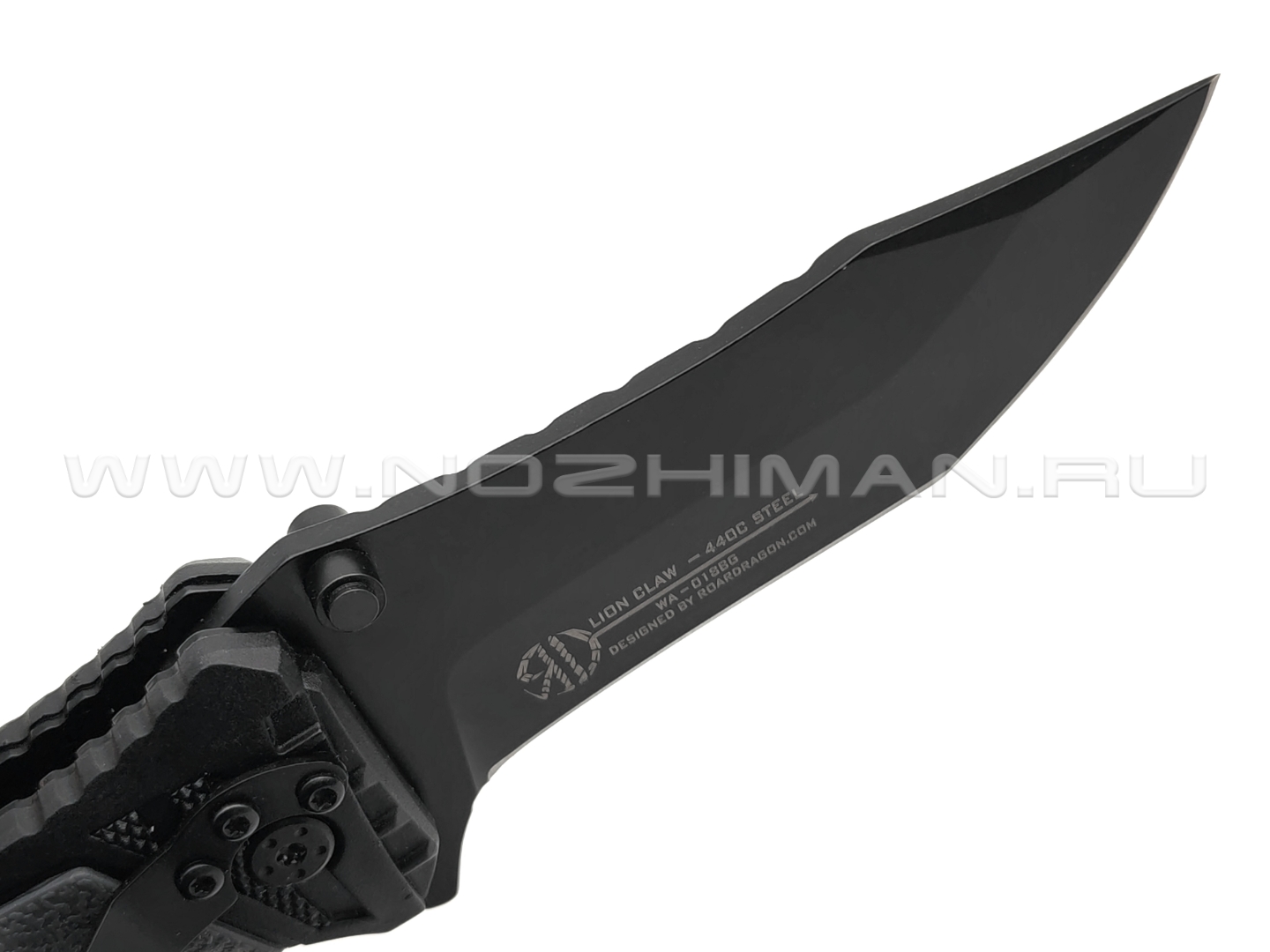 WithArmour складной нож Lion Claw Black & Grey WA-018BG сталь 440C, рукоять Rubber, Nylon Fiber
