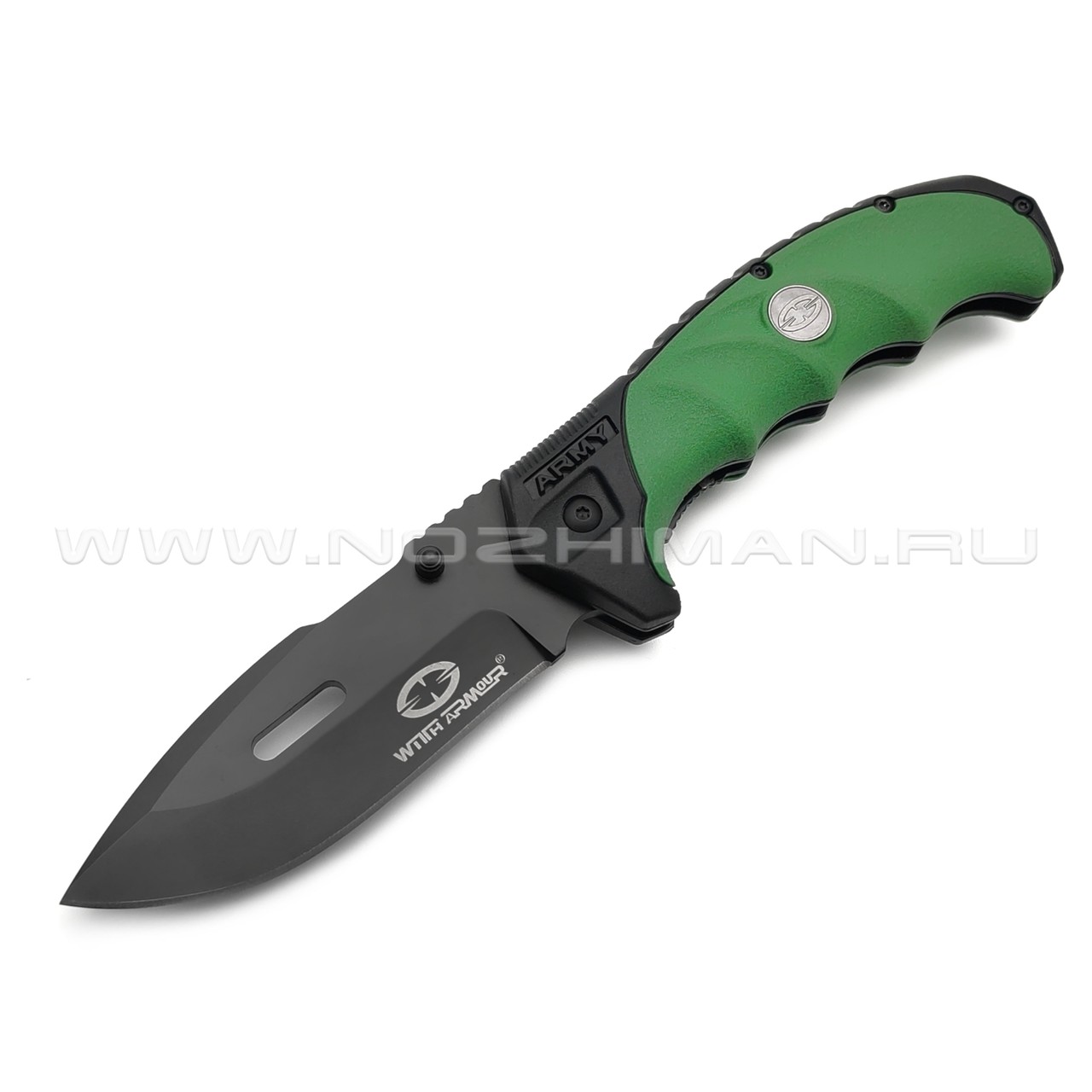 WithArmour складной нож Punisher Black & Green WA-020GN сталь 440C, рукоять PP, TPR