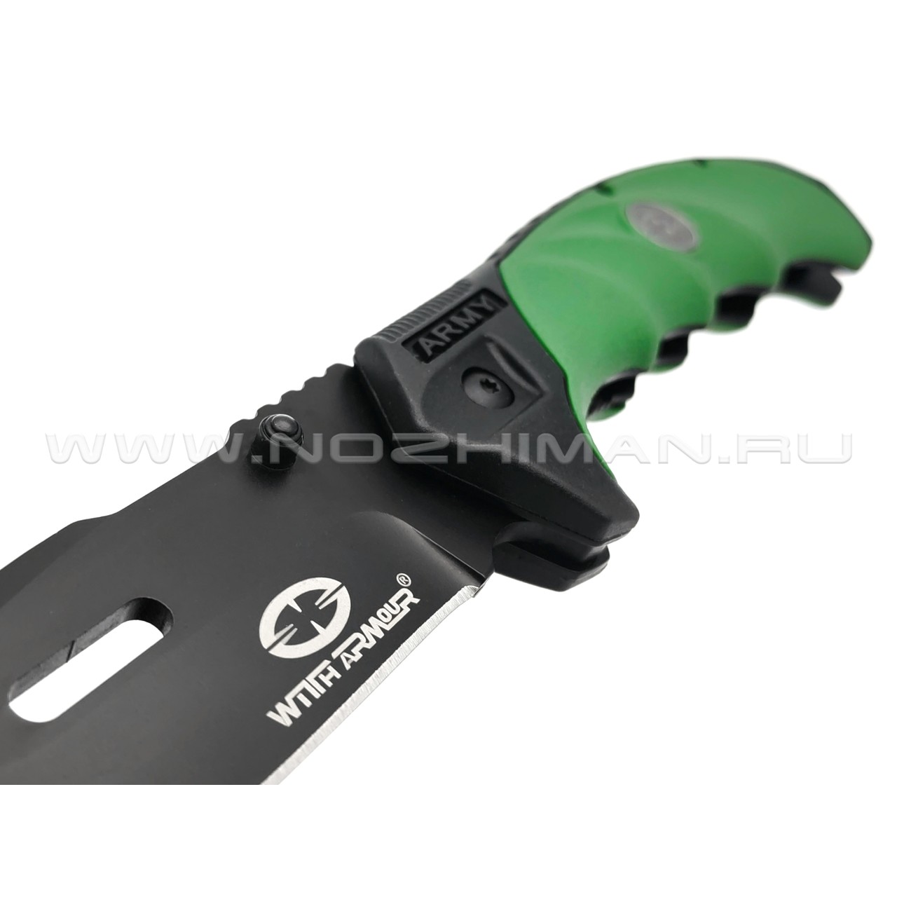 WithArmour складной нож Punisher Black & Green WA-020GN сталь 440C, рукоять PP, TPR
