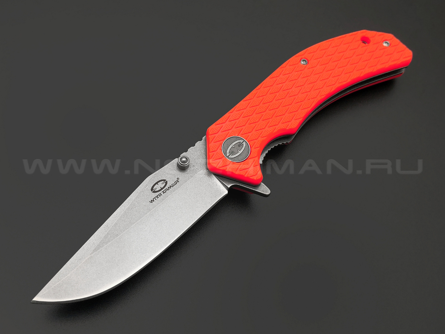 WithArmour складной нож Butterfly WA-008OR сталь 440C stonewash, рукоять Nylon Fiber orange