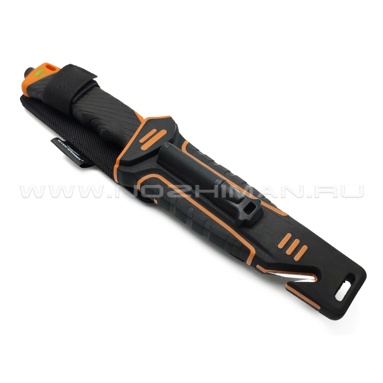 WithArmour нож выживания Nightingale WA-001OR сталь 440C grey, рукоять Rubber black, ABS orange