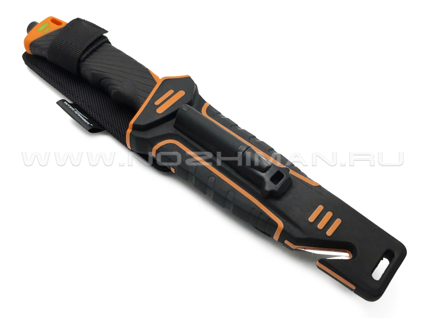WithArmour нож выживания Nightingale WA-001OR сталь 440C grey, рукоять Rubber black, ABS orange
