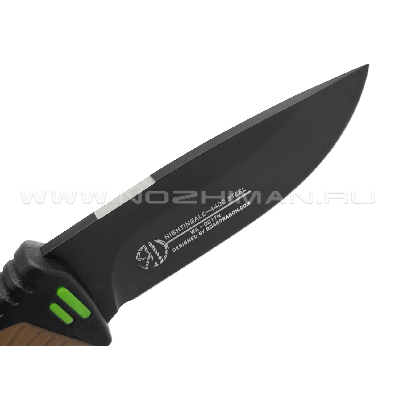 WithArmour нож выживания Nightingale WA-001TN сталь 440C black, рукоять Rubber tan, ABS black