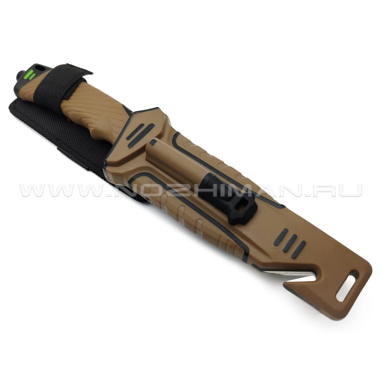 WithArmour нож выживания Nightingale WA-001TN сталь 440C black, рукоять Rubber tan, ABS black