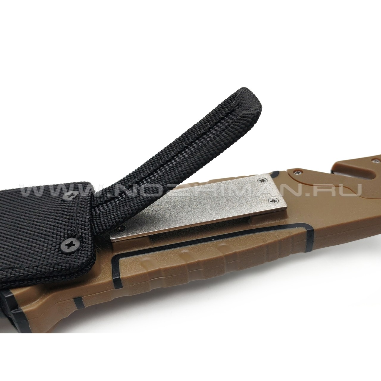 WithArmour нож выживания Nightingale WA-001TN сталь 440C black, рукоять Rubber tan, ABS black
