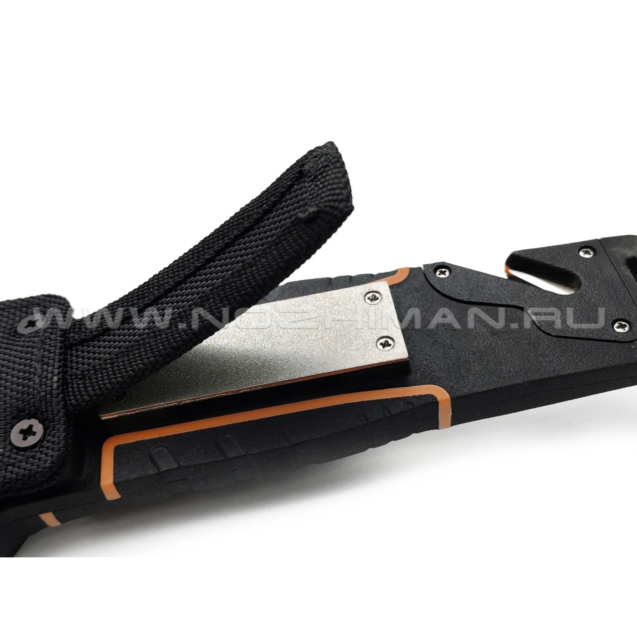 WithArmour нож выживания Nightingale WA-001OR сталь 440C grey, рукоять Rubber black, ABS orange