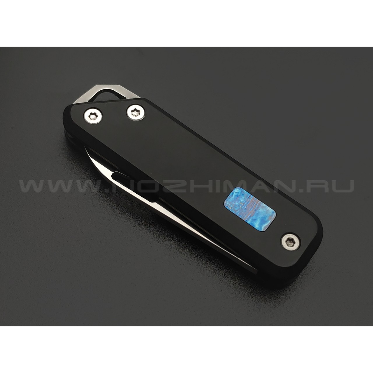 WithArmour складной нож Egret Black WA-103BK сталь Sandivik 12C27, рукоять Hard aluminium, Timascus