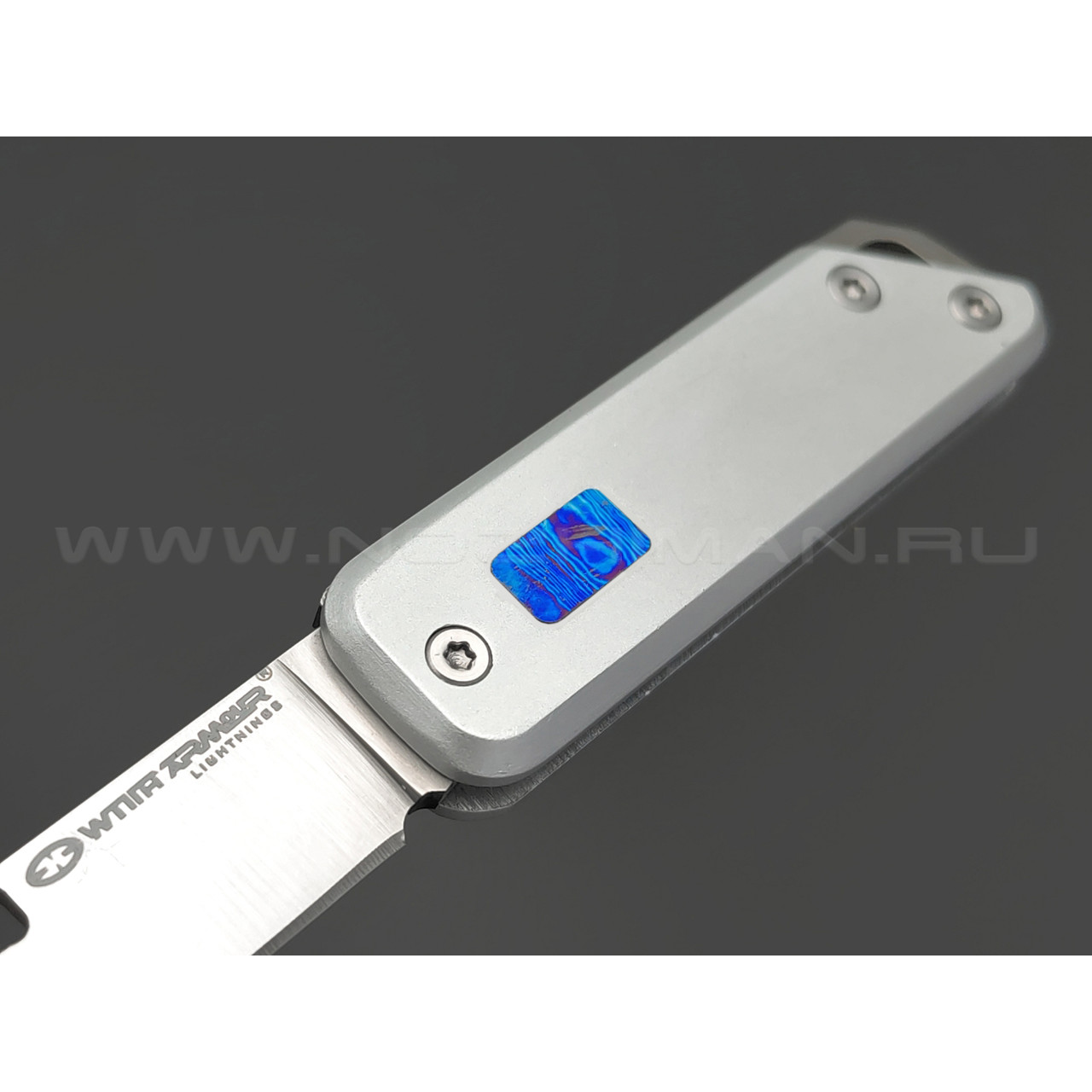 WithArmour складной нож Egret Grey WA-103SL сталь Sandivik 12C27, рукоять Hard aluminium, Timascus