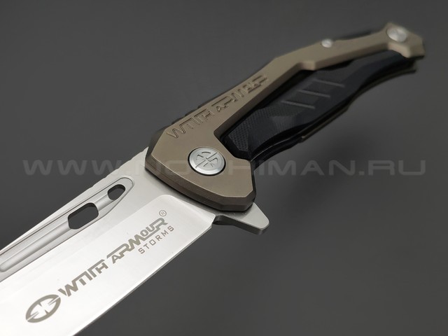 WithArmour складной нож Thor Black & Grey WA-085GY сталь D2 satin, рукоять Hard aluminium, G10