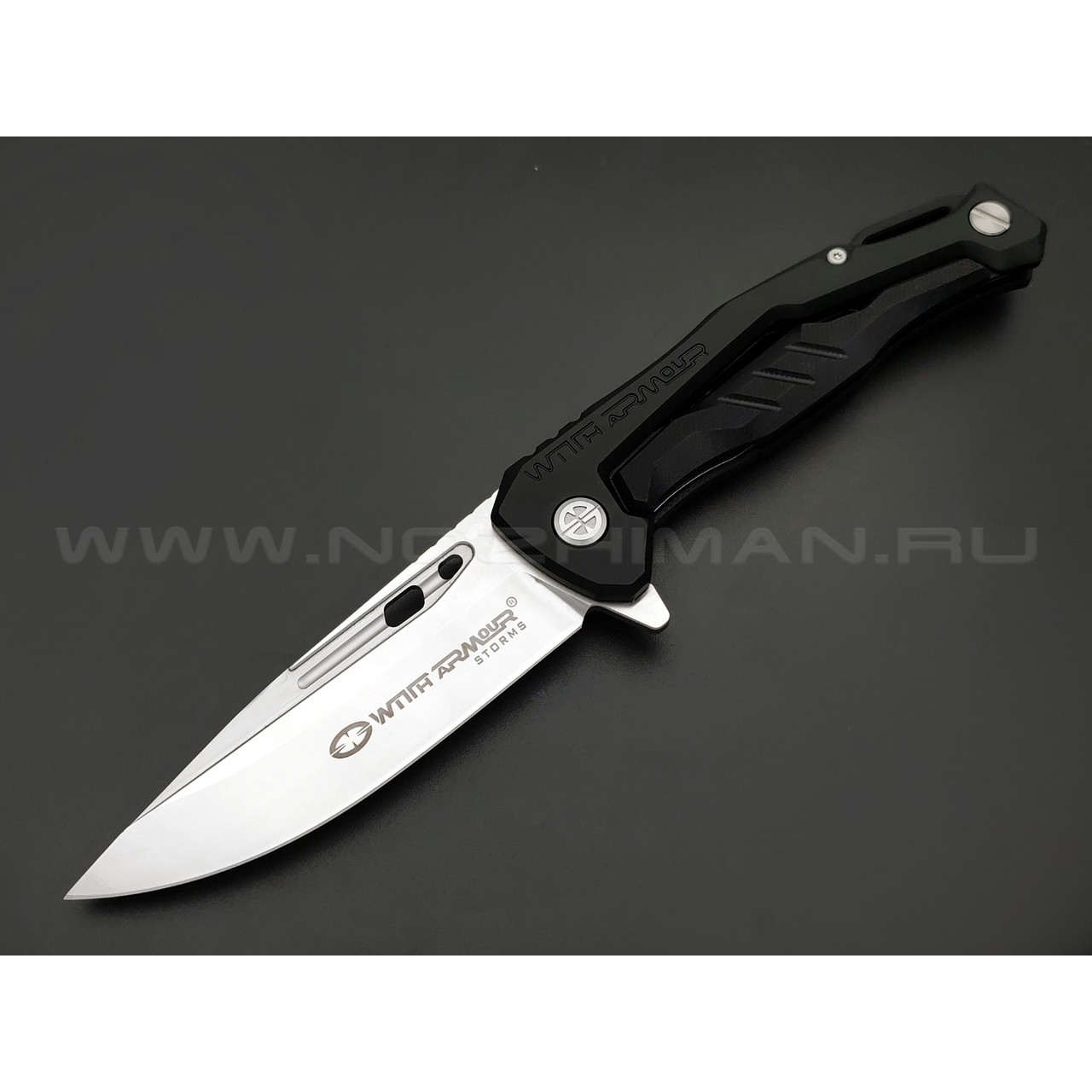 WithArmour складной нож Thor Black WA-085BK сталь D2 satin, рукоять Hard aluminium, G10
