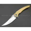 TuoTown складной нож Alatus-1 Integral сталь M390 bead-blast, рукоять Titanium TC4 Crystal Gold TuoTown складной нож Alatus-1 Integral сталь M390 bead-blast, рукоять Titanium TC4 Crystal Gold