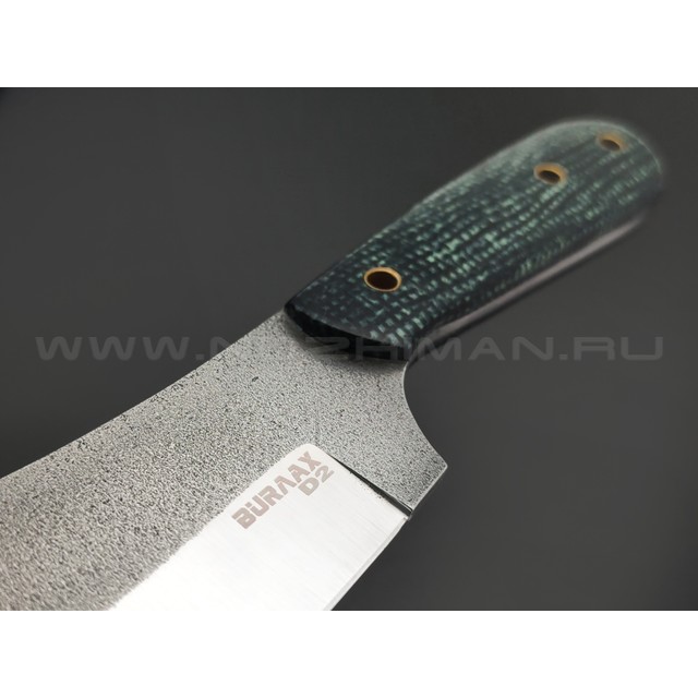 BRK нож Канадец XL BX0235 сталь D2 satin, рукоять Micarta black & green
