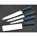 BRK набор из 4 кухонных ножей BX0232 сталь M390 satin, рукоять G10 chaotic black & blue