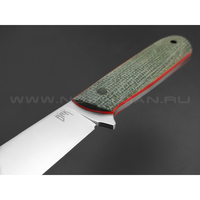 BRK нож Кефарт XL BX0236 линза, сталь Aus-10Co satin, рукоять Micarta green & red
