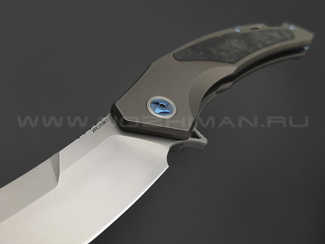 Knife Tech нож Hunter Limited Edition сталь M390, рукоять Titanium TC4 grey, carbon fiber