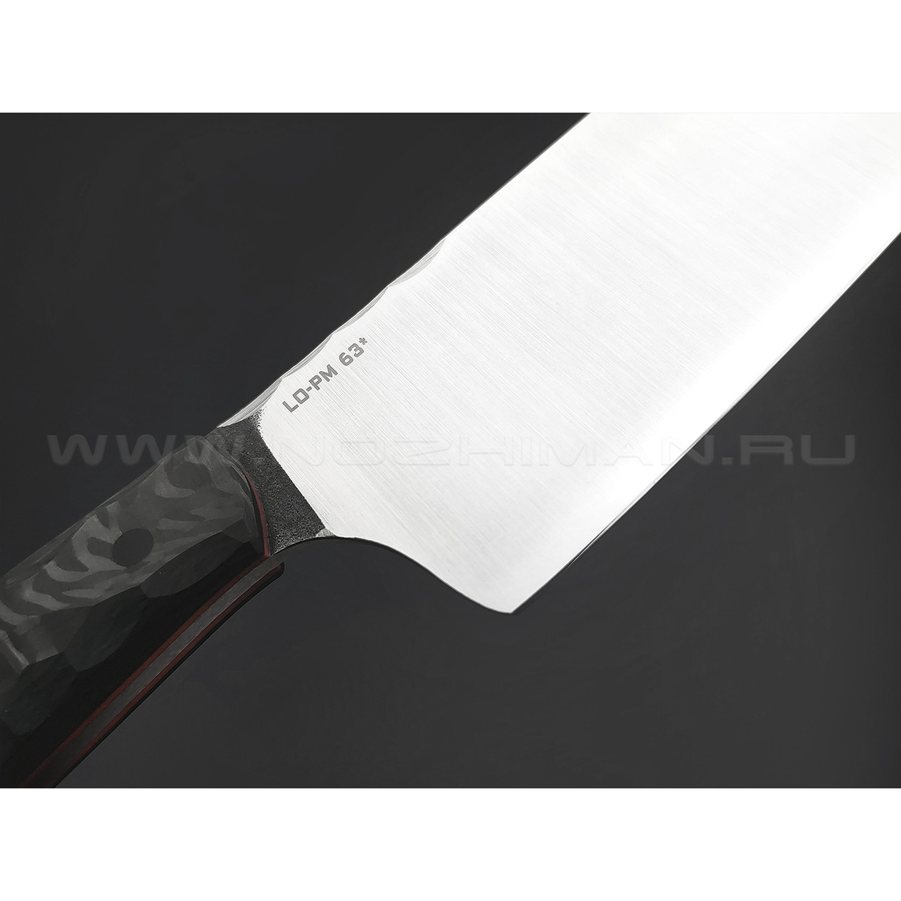 БРК кухонный нож Шеф BX0210 сталь LO-PM 63, рукоять Карбон