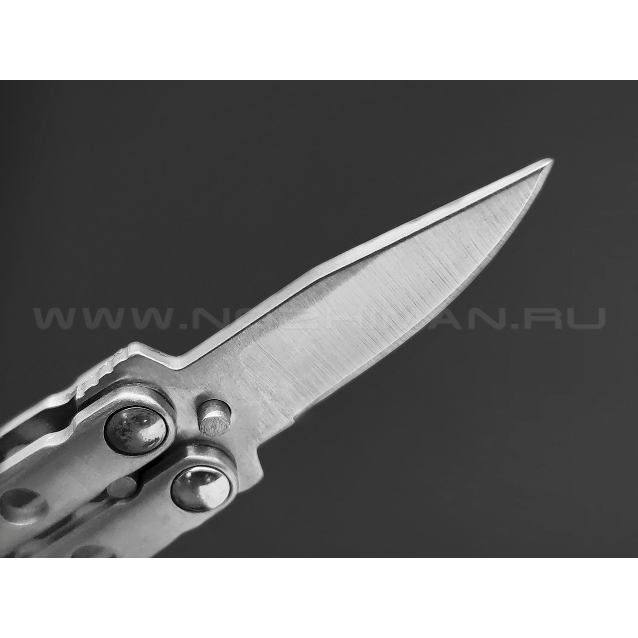Мастер Клинок нож балисонг Гном Satin MK205 сталь 420, рукоять Сталь