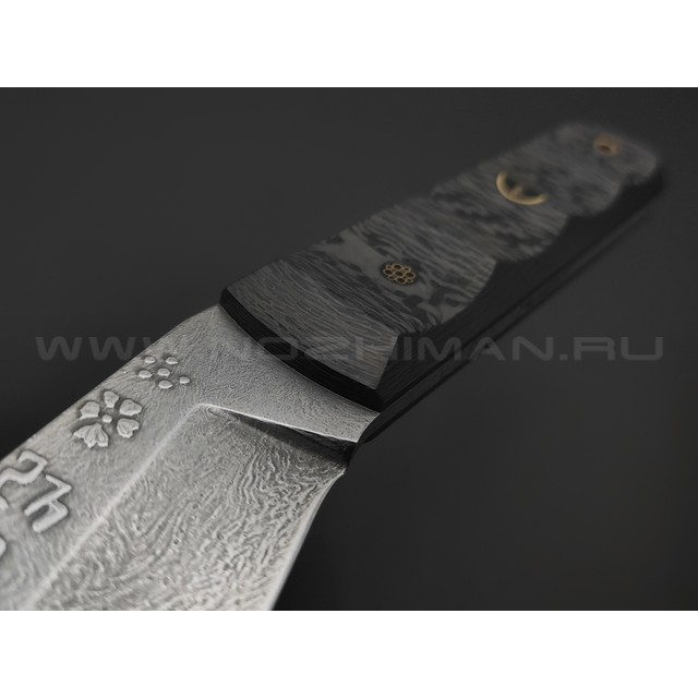 Волчий Век нож НДК 17 Custom Koi сталь Niolox WA, рукоять Carbon fiber, мозаичные пины