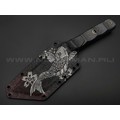 Волчий Век нож НДК 17 Custom Koi сталь Niolox WA, рукоять Carbon fiber, мозаичные пины
