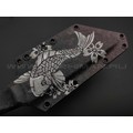 Волчий Век нож НДК 17 Custom Koi сталь Niolox WA, рукоять Carbon fiber, мозаичные пины