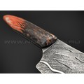 Волчий Век нож Big Chef Custom сталь N690 WA, рукоять Стаб. кость жирафа, G10, скрытый монтаж