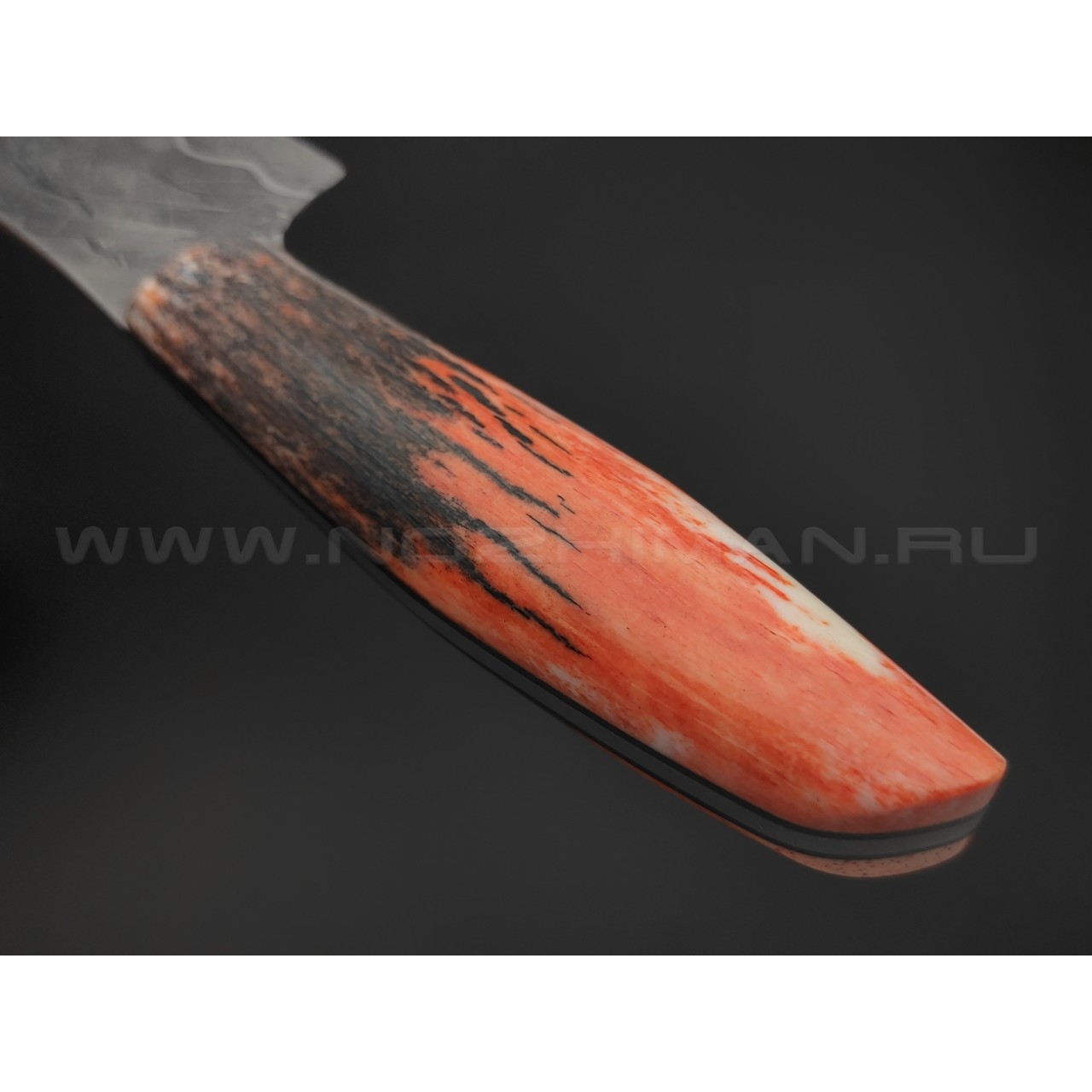 Волчий Век нож Big Chef Custom сталь N690 WA, рукоять Стаб. кость жирафа, G10, скрытый монтаж