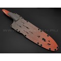 Волчий Век нож Big Chef Custom сталь N690 WA, рукоять Стаб. кость жирафа, G10, скрытый монтаж