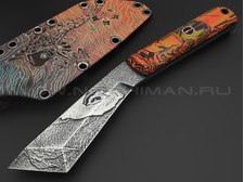 Волчий Век нож НДК 11 Custom Koi сталь N690 WA, рукоять Micarta chaotic colored