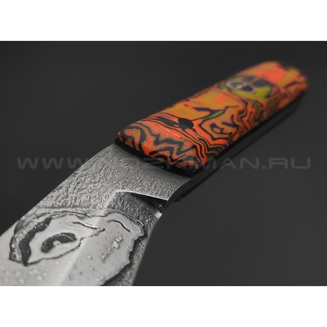 Волчий Век нож НДК 11 Custom Koi сталь N690 WA, рукоять Micarta chaotic colored