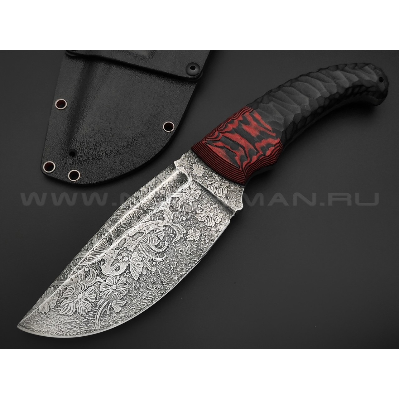 Волчий Век нож Fantocci Custom Koi сталь PGK WA, рукоять G10 black & red