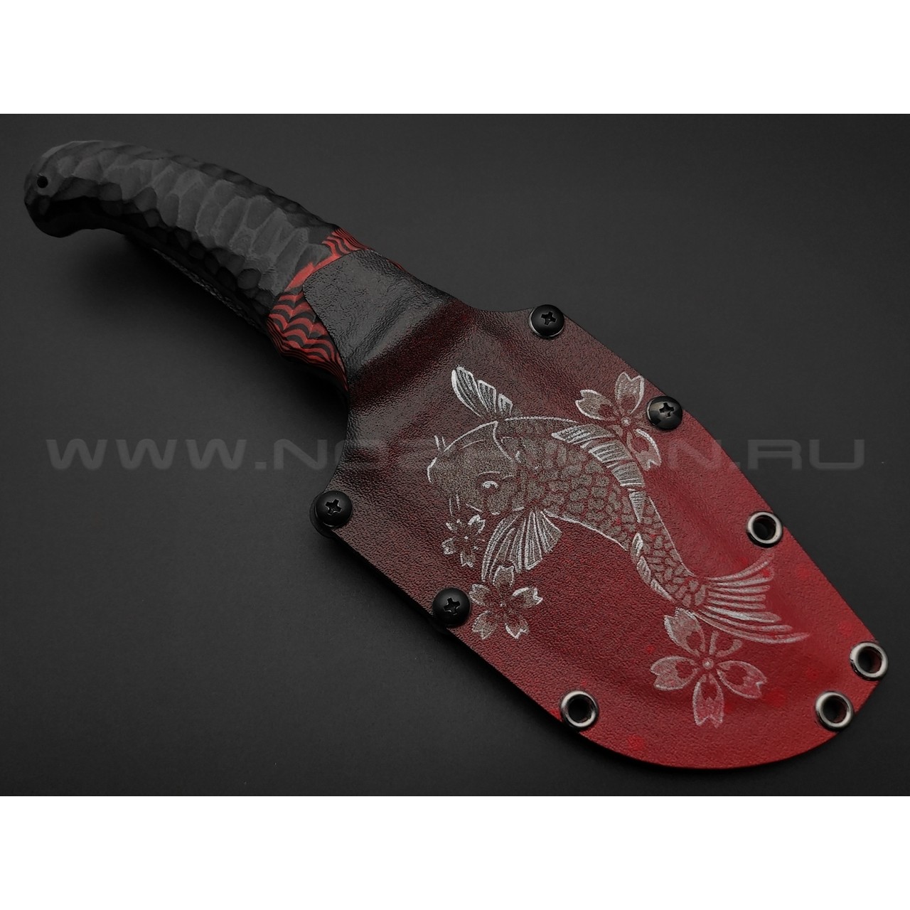 Волчий Век нож Fantocci Custom Koi сталь PGK WA, рукоять G10 black & red