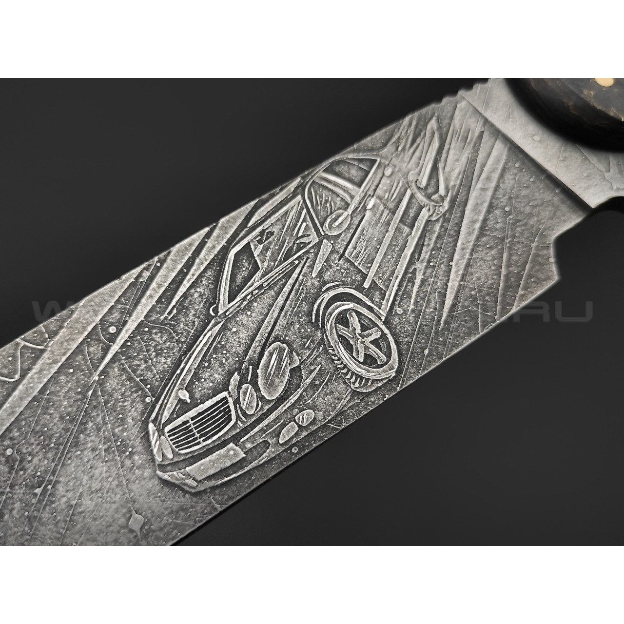 Волчий Век нож Команданте XL Custom сталь PGK WA, рукоять G10 black, carbon fiber