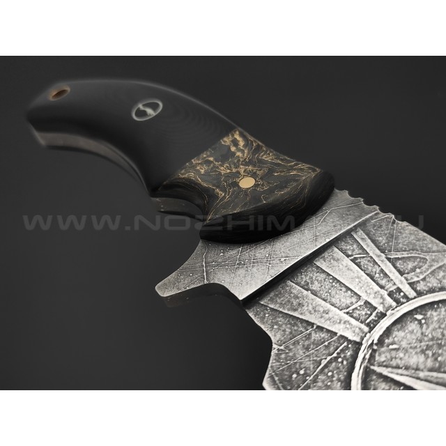 Волчий Век нож Команданте XL Custom сталь PGK WA, рукоять G10 black, carbon fiber