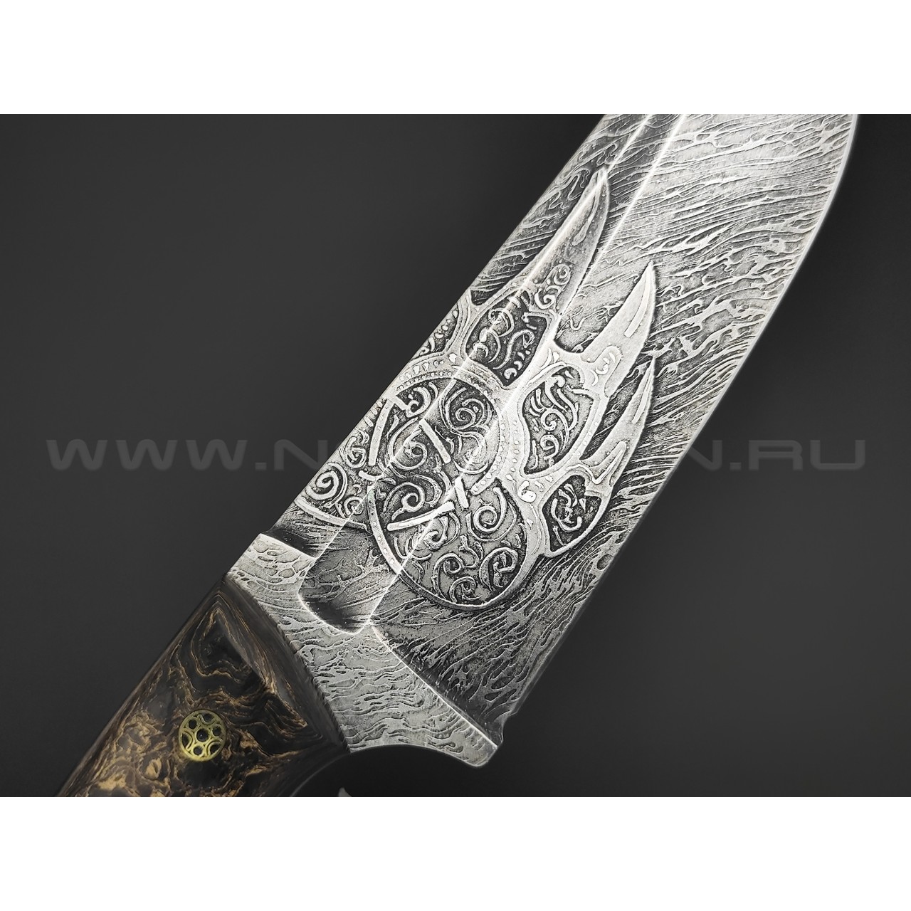 Волчий Век нож Начпрод Custom сталь PGK WA, рукоять G10 black, carbon fiber