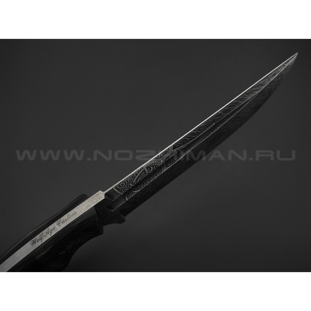 Волчий Век нож Начпрод Custom сталь PGK WA, рукоять G10 black, carbon fiber