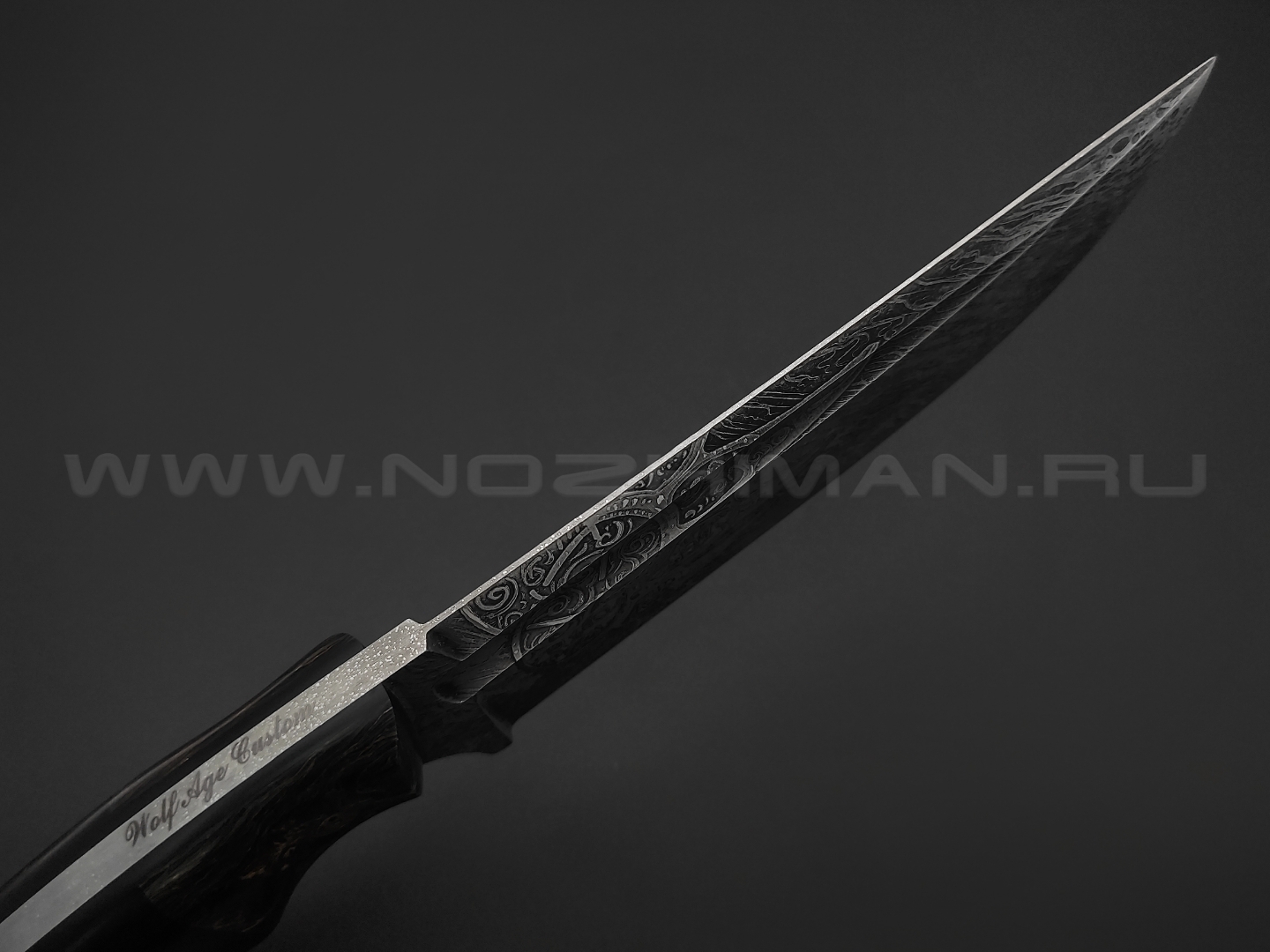 Волчий Век нож Начпрод Custom сталь PGK WA, рукоять G10 black, carbon fiber