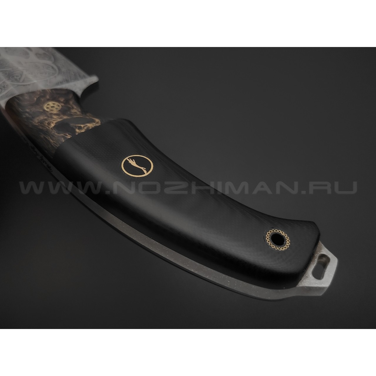 Волчий Век нож Начпрод Custom сталь PGK WA, рукоять G10 black, carbon fiber