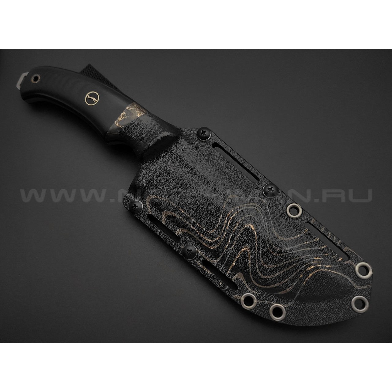 Волчий Век нож Начпрод Custom сталь PGK WA, рукоять G10 black, carbon fiber