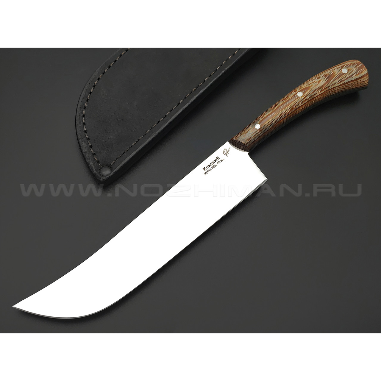 Платонов Д.Г. кованый нож Пчак сталь 95Х18, рукоять Пальма