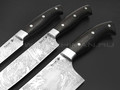 Платонов Д.Г. набор из 3-х кухонный ножей, сталь Х12МФ, рукоять Дерево граб
