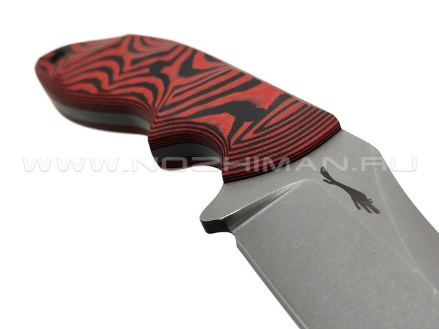 Волчий Век нож Кондрат 10 сталь N690 WA stonewash, рукоять G10 black & red