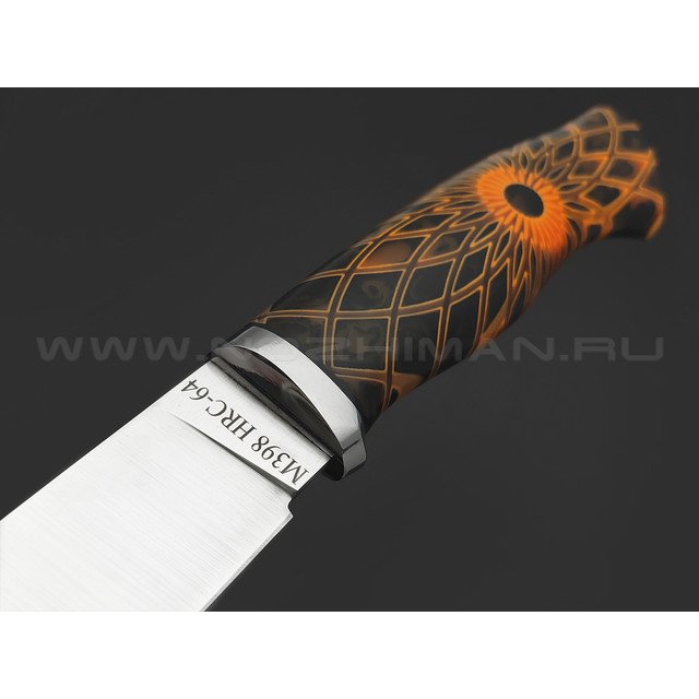 Фурсач А. А. нож Тигр сталь M398, рукоять 3D акриловый композит оранжевый
