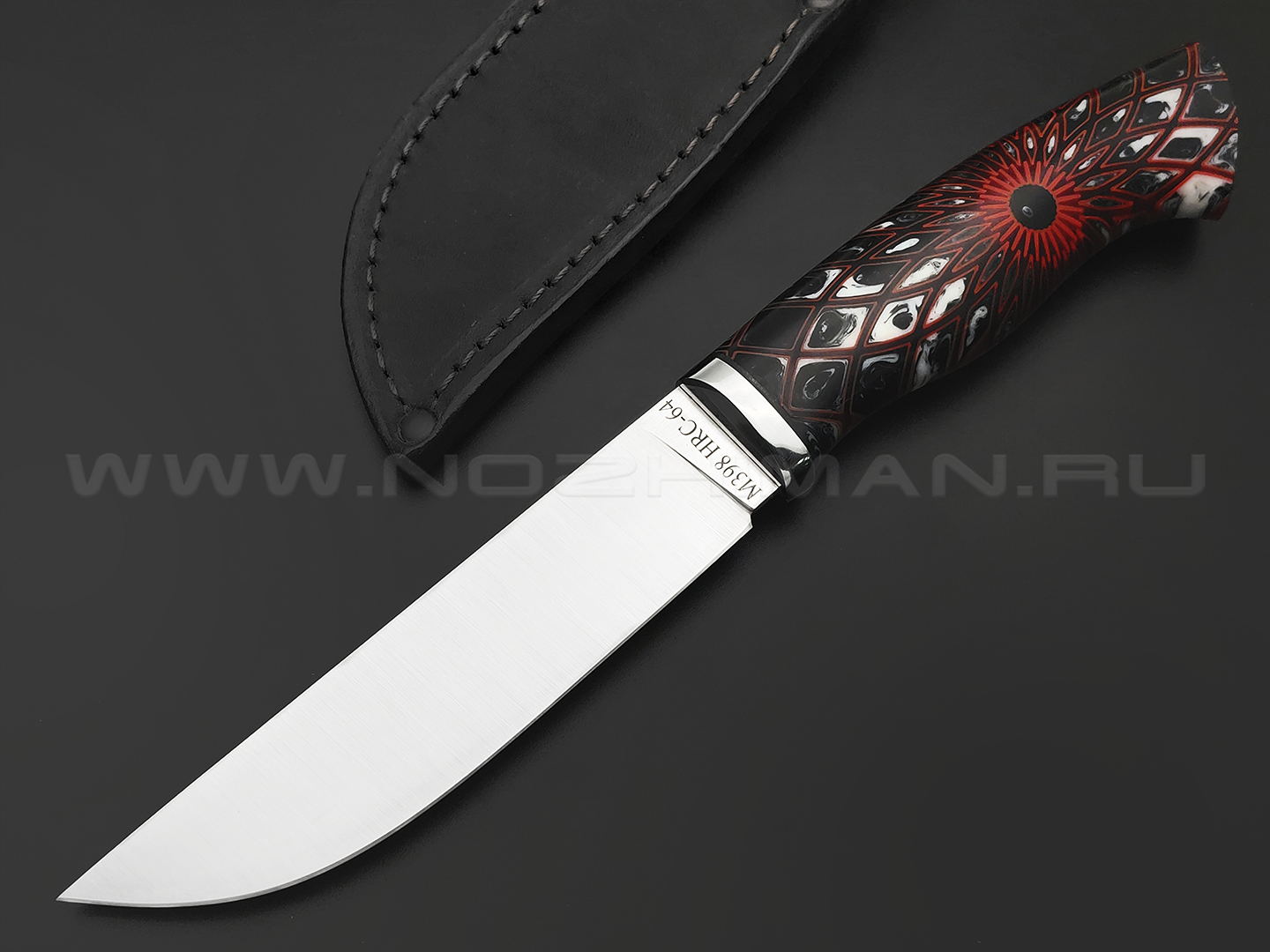 Фурсач А. А. нож Тигр сталь M398, рукоять 3D акриловый композит красный