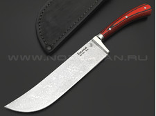Фурсач А. А. нож Узбекский Пчак сталь 9ХС, рукоять G10 black & red, мельхиор