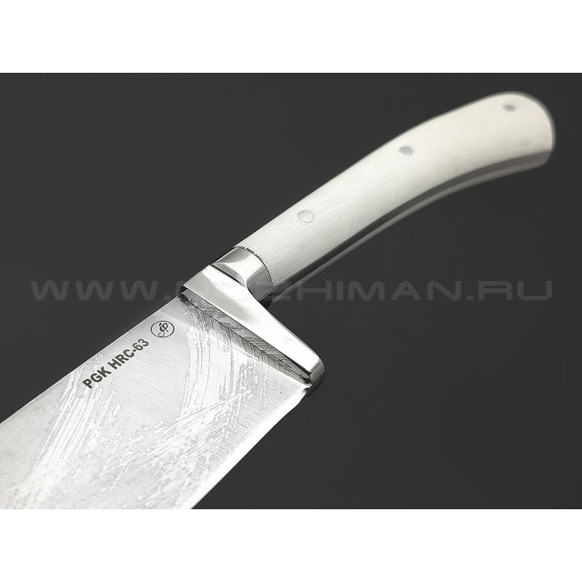 Фурсач А. А. нож Узбекский Пчак сталь PGK, рукоять G10 white, мельхиор