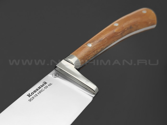 Фурсач А. А. нож Узбекский Пчак сталь 95Х18, рукоять Стаб. дерево, мельхиор
