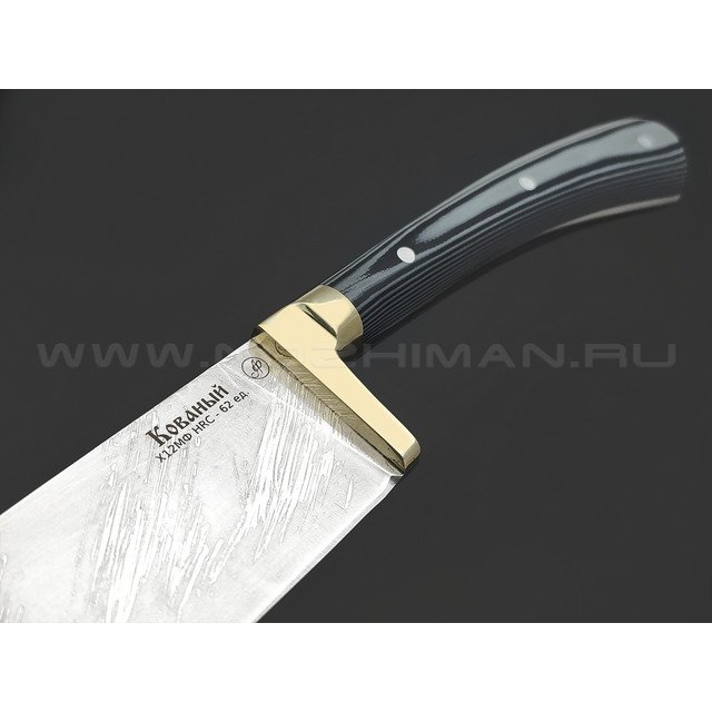 Фурсач А. А. нож Узбекский Пчак сталь Х12МФ, рукоять G10 black & grey, латунь