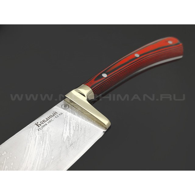 Фурсач А. А. нож Узбекский Пчак сталь Х12МФ, рукоять G10 black & red, латунь