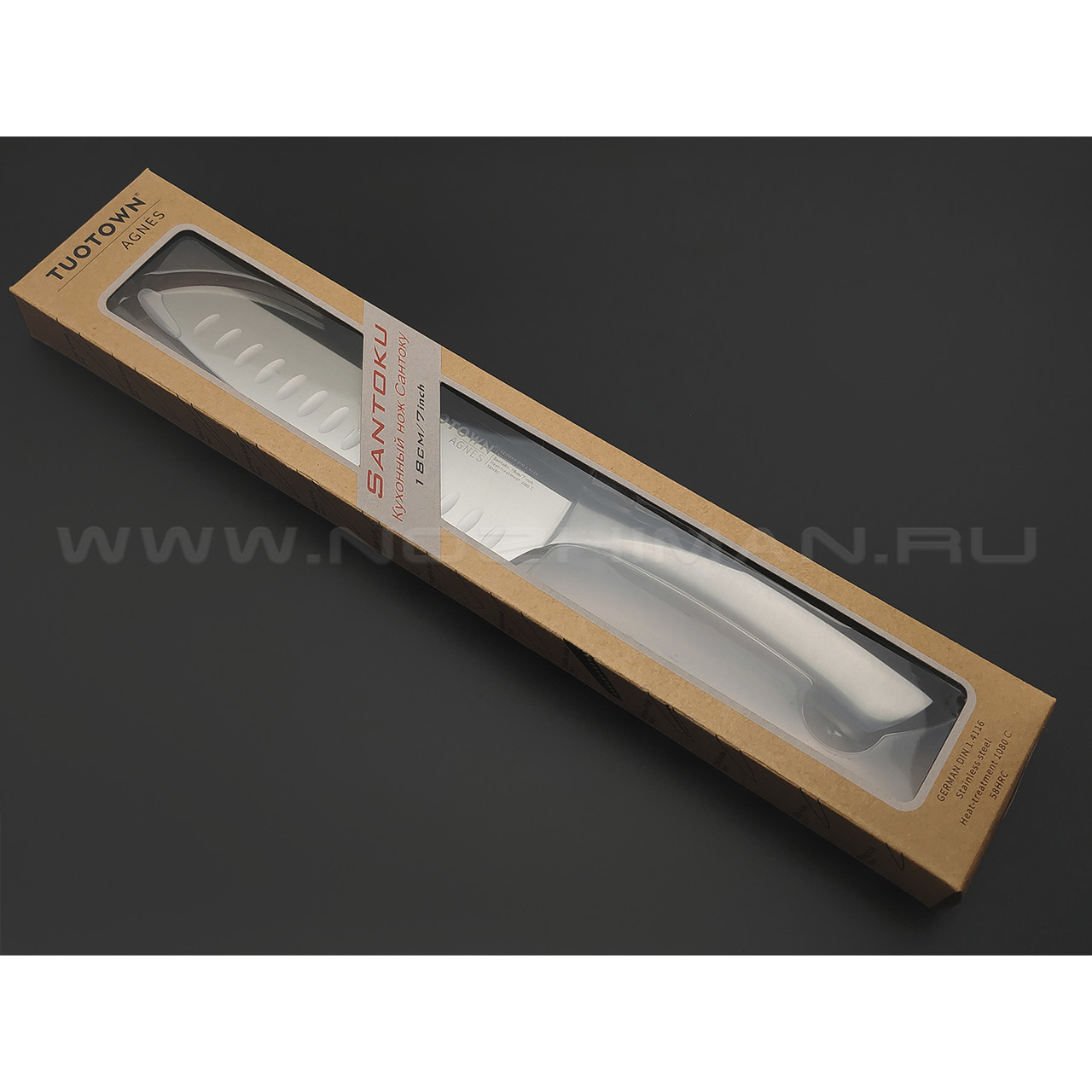 TuoTown Agnes Santoku 107008 сталь German 1.4116, рукоять Stainless steel